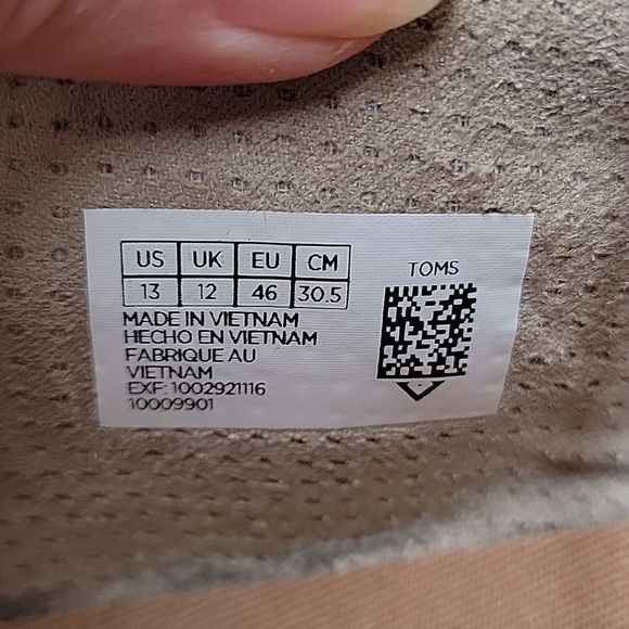 Toms. Gray Canvas. Lace Up Loafers. Size 13. - Picture 8 of 10